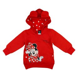   Disney Minnie belül bolyhos kapucnis lányka pulóver pöttyös mintával 116-os méret
