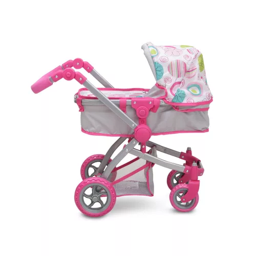 Moni Toys Pink rose játék mózes kosaras babakocsi