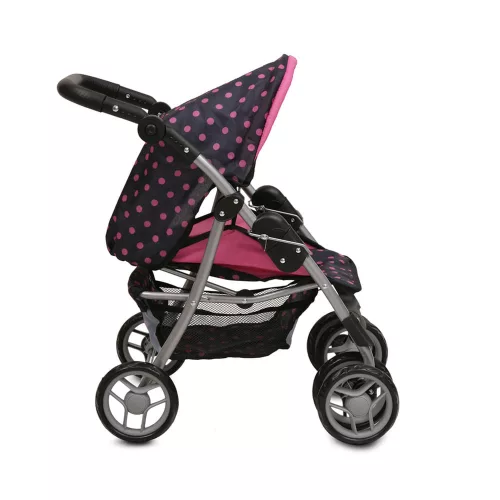 Moni Toys Pinky dots játék babakocsi pöttyös