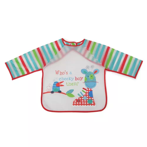BIB előke hosszú ujjas Messy PIROS