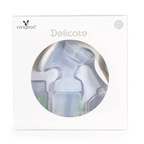 Cangaroo Delicate mauális mellszívó 2 cumisüveggel fehér