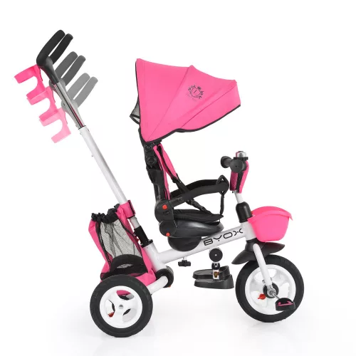 BYOX Flexy lux tricikli szülőkaros pink