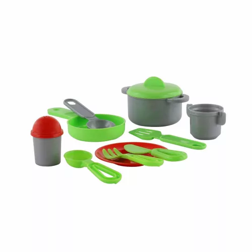Polesie Toys  kis konyha JANA edényekkel 49cm PIROS/kék