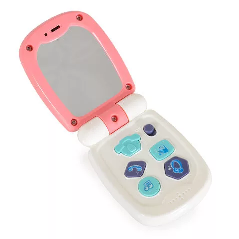 MONI TOYS műanyag baby kinyitható gombos telefon FEHÉR/PINK