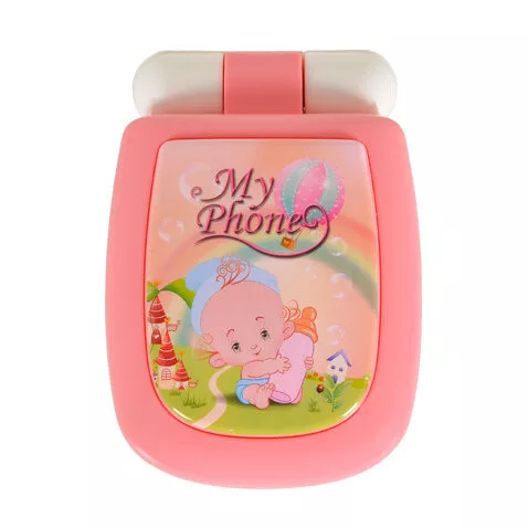 MONI TOYS műanyag baby kinyitható gombos telefon FEHÉR/PINK