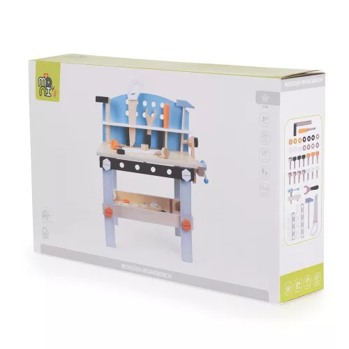 Moni Toys Fajáték fa szerelőpad 49x45x 29.5cm