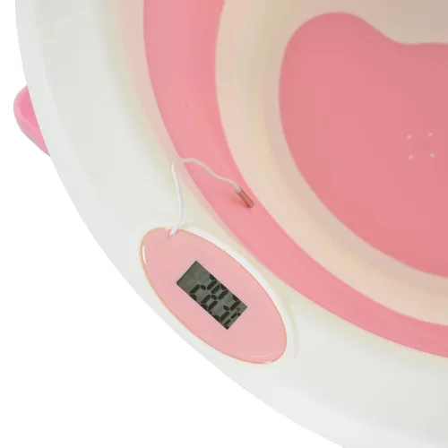 TERRA összecsukható kád digitális hőmérővel PINK