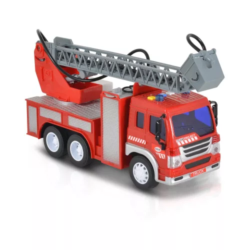 Moni Toys Kisautó tűzoltóautó létrás szerkocsi 1:16 piros