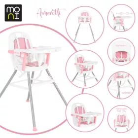 MONI Amaretti 3in1 szétszedhető etetőszék pink