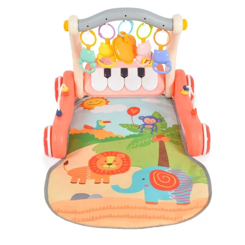 MONI MUSIC WALKER 2in1 járássegítő+játszószőnyeg PINK