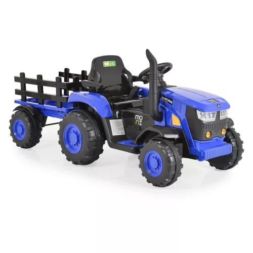 MONI BO Rancher elektromos traktor utánfutóval kék