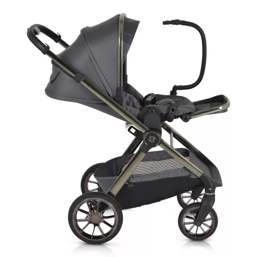 iCLICK Babakocsi 2in1 szett 22kg, aluminium váz, fordítható ülés, autom. csukható SZÜRKE