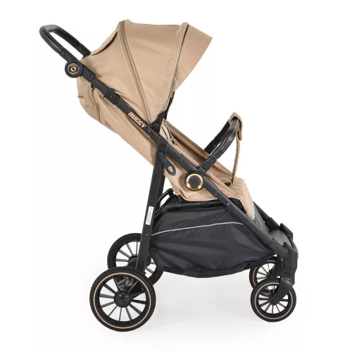 BUGGY babakocsi lapracsukható, nagy kerekek, könnyű BÉZS