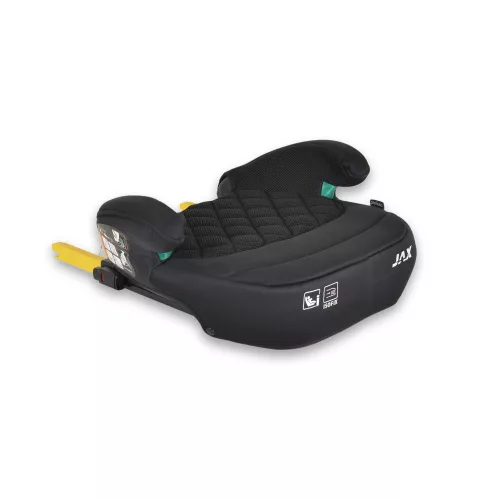 JAX autós ülésmagasító háttámlával 125-150cm rögzítő hevederrel, ISOFIX FEKETE