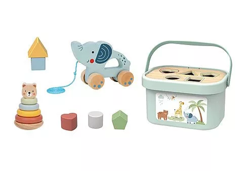 Tooky toy 3in1 készségfejlesztő doboz formabedobóval