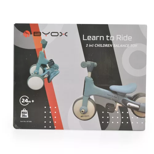 LEARN-to-Ride mini futóbicikli 3 kerekű tricikli, összecsukható KÉK