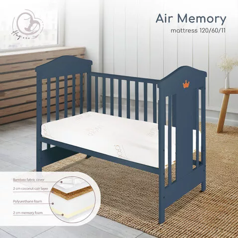 AIR MEMORY matrac 120x60cm 3 réteg, kókusz+szivacs+memóriahab FEHÉR