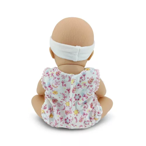 BABA 30cm  újszülött maciruhában kisnyuszival PINK