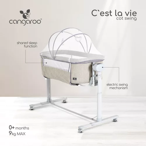 CEST LA VIE babaöböl távirányítóval ringató funkcióval SSZÜRKE