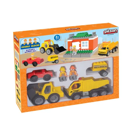 Pilsan  építőkészlet dozer autós 57dbos