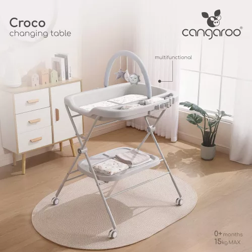 CROCO multifunkciós, összecsukható pelenkázó asztal RÓZSA
