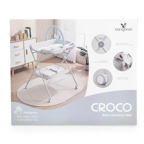 CROCO multifunkciós, összecsukható pelenkázó asztal RÓZSA