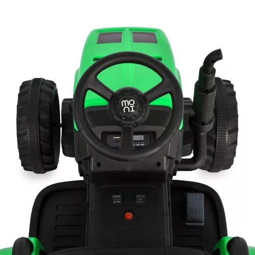 BO DALLAS elektromos traktor trélerrel 12V 140cm ZÖLD