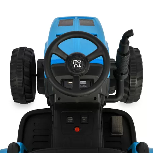 BO DALLAS elektromos traktor trélerrel 12V 140cm KÉK