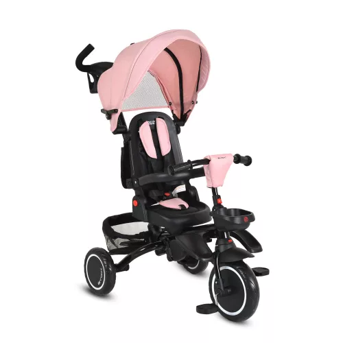 CRUZ tricikli napfénytetővel, összecsukható PINK