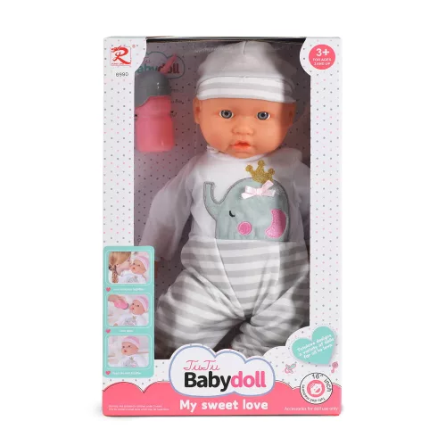 BABA 41 CM fiú baba elefántos ruha CSÍKOS BÉZS