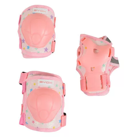 BICIKLIS/Görkori védőfelszerelés GLAMI térd, könyök, kézvédő szett A 25kg PINK
