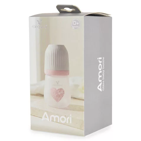 AMORI üveg cumisüveg széles szájú 180ml anticolic PINK