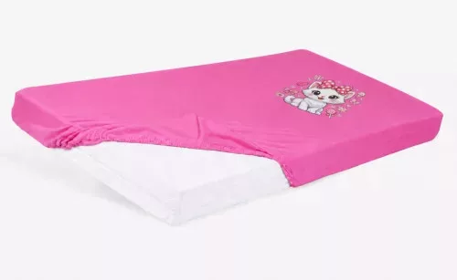 Lepedő babaágyba gumis szegéllyel 60x120 - 70x140cm matracra VPINK/CICA