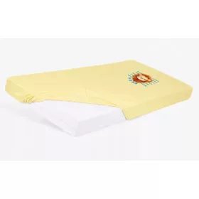   Lepedő babaágyba gumis szegéllyel 60x120 - 70x140cm matracra SÁRGA/OROSZLÁN