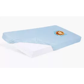   Lepedő babaágyba gumis szegéllyel 60x120 - 70x140cm matracra VKÉK/OROSZLÁN