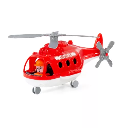 POLESIE műanyag ALPHA tűzoltó helikopter PIROS