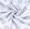 MTT Textil takaró - Fehér alapon szürke tollak