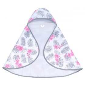 MTT Kapucnis fürdőlepedő - Fehér alapon pink orchideák