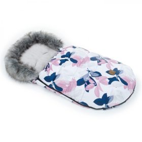   MTT LUX Bundazsák - Fehér alapon rózsaszín és kék levelek