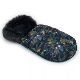 MTT LUX Bundazsák - Trópusi virágok - fekete szőrmével