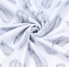 MTT Kis textil pelenka  3 db - Fehér alapon szürke tollak