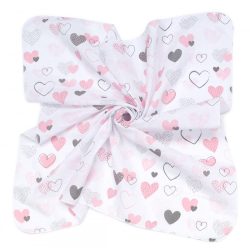   MTT Kis textil pelenka  3 db - Fehér alapon rózsaszín szívecskék