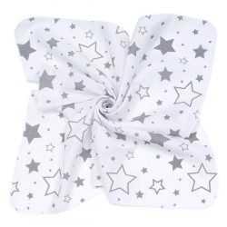   MTT Kis textil pelenka  3 db - Fehér alapon szürke nagy csillagok