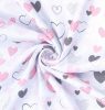 MTT Kis textil pelenka  3 db - Fehér alapon rózsaszín szívecskék