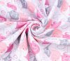 MTT Nagy textil pelenka (120x120) - Fehér alapon rózsaszín elefántok
