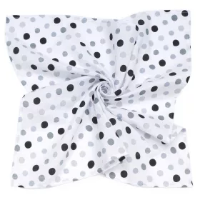   MTT Nagy textil pelenka (120x120) - Fehér alapon fekete és szürke pöttyök