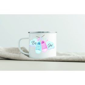 Egyedi névre szóló zománcozott bögre - Boy & Girl