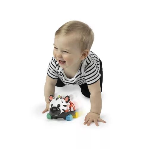 OBALL kontrasztos kisautó és csörgő 2in1 Curious Car zebra Zen™ 3hó+