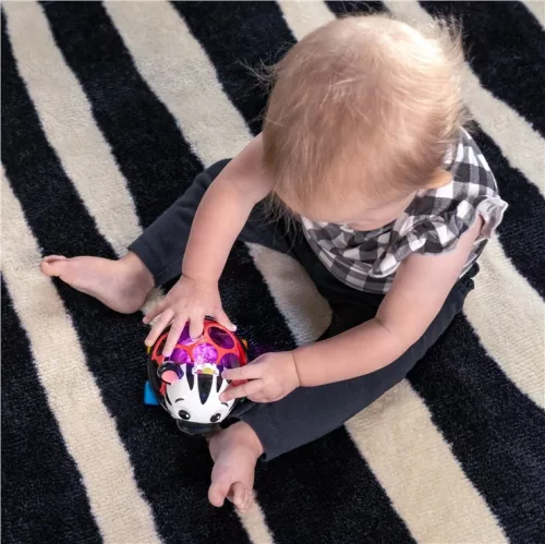 OBALL kontrasztos kisautó és csörgő 2in1 Curious Car zebra Zen™ 3hó+