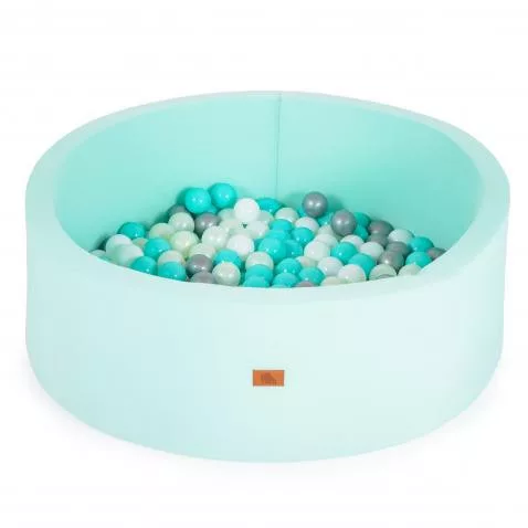 Moni Toys Labdamedence + Ajándék 200 db 5,5 cm labdával - kék/türkiz - 90x30 cm